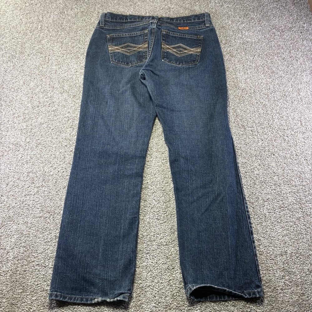 Wrangler FR Flame Resistant Jeans Womens 7x30 Blue Med Wash Bootcut FRW10CH